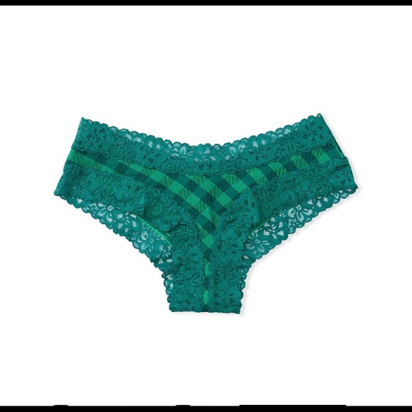 NWT Victoria’s Secret Medium Cheeky Cheekster Panties Green Plaid - Picture 5 of 6